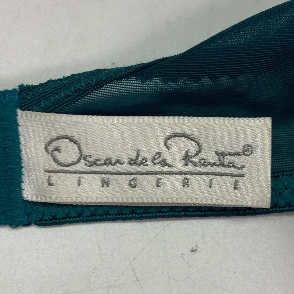 Oscar de la Renta Vintage Floral Lace Underwire Balconette Sheer Mesh Bra SZ 36B